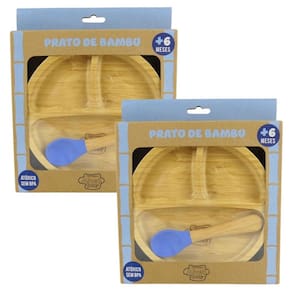 Prato Infantil De Bambu Ventosa 2Un - Turminha Alves Baby