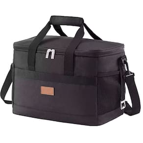 Bolsa Térmica Impermeável Quadrada c/ Alça Cooler Freezer Espaçosa Multiuso Praia Viagem Preta WCT FITNESS