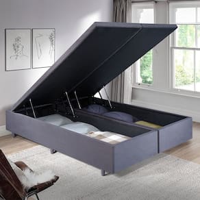 Cama Box Baú King 193x203cm em Suede Cinza