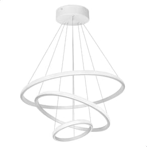 Lustre Luminaria Pendente 3 Em 1 Arcos Argolas Moderno Aneis Regulavel Bivolt Decoraçao Casa Quarto