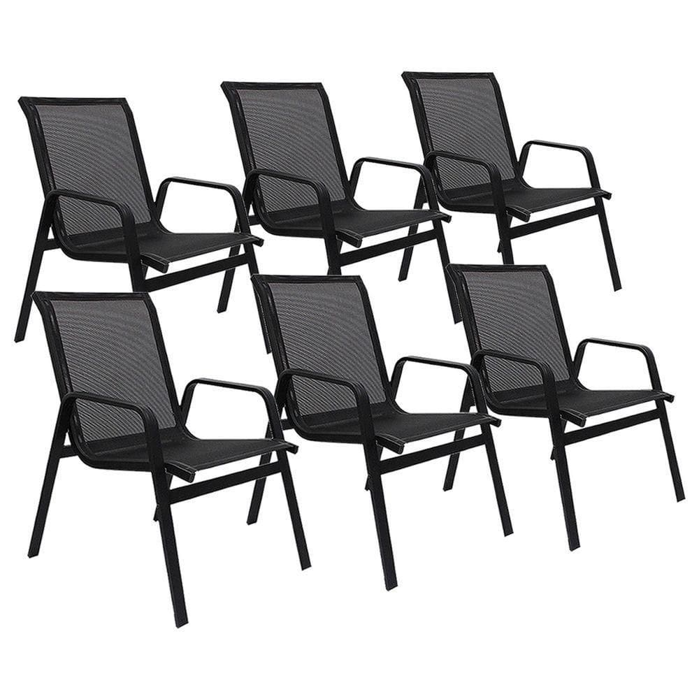 Kit 6 Cadeiras Lótus Premium Preto