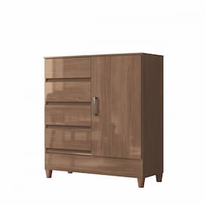 Cômoda com Pés 1 Porta 4 Gavetas Jequitiba New Opção