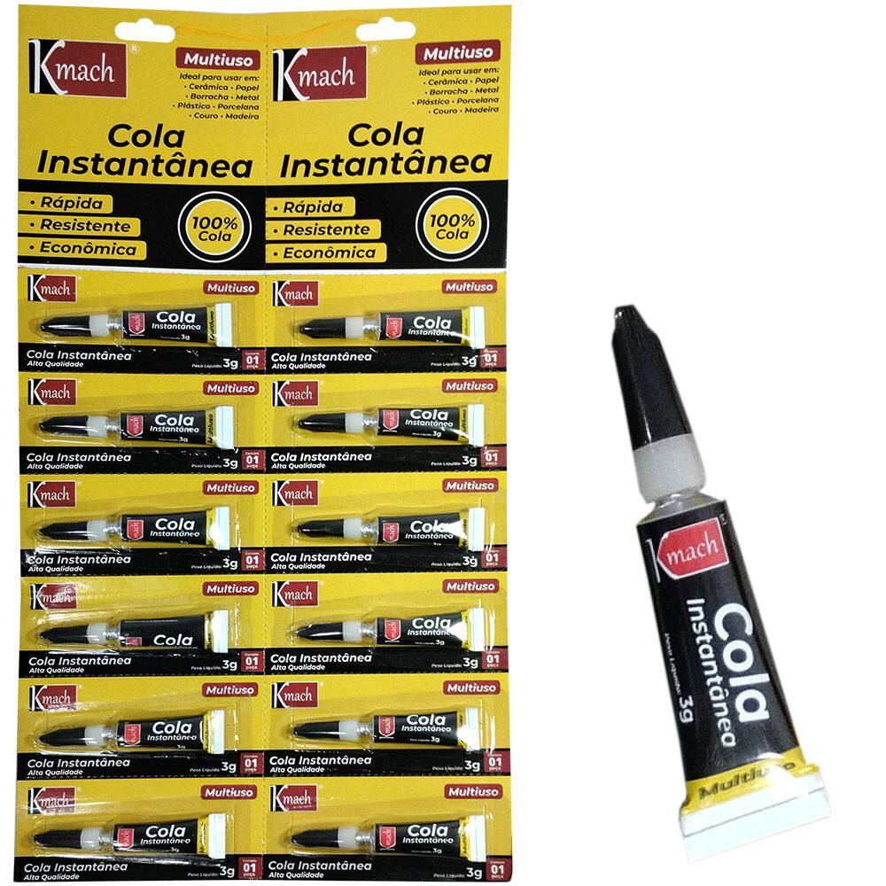 Cartela de Cola Instantânea com 12 Unidades - 3g SQ-1356