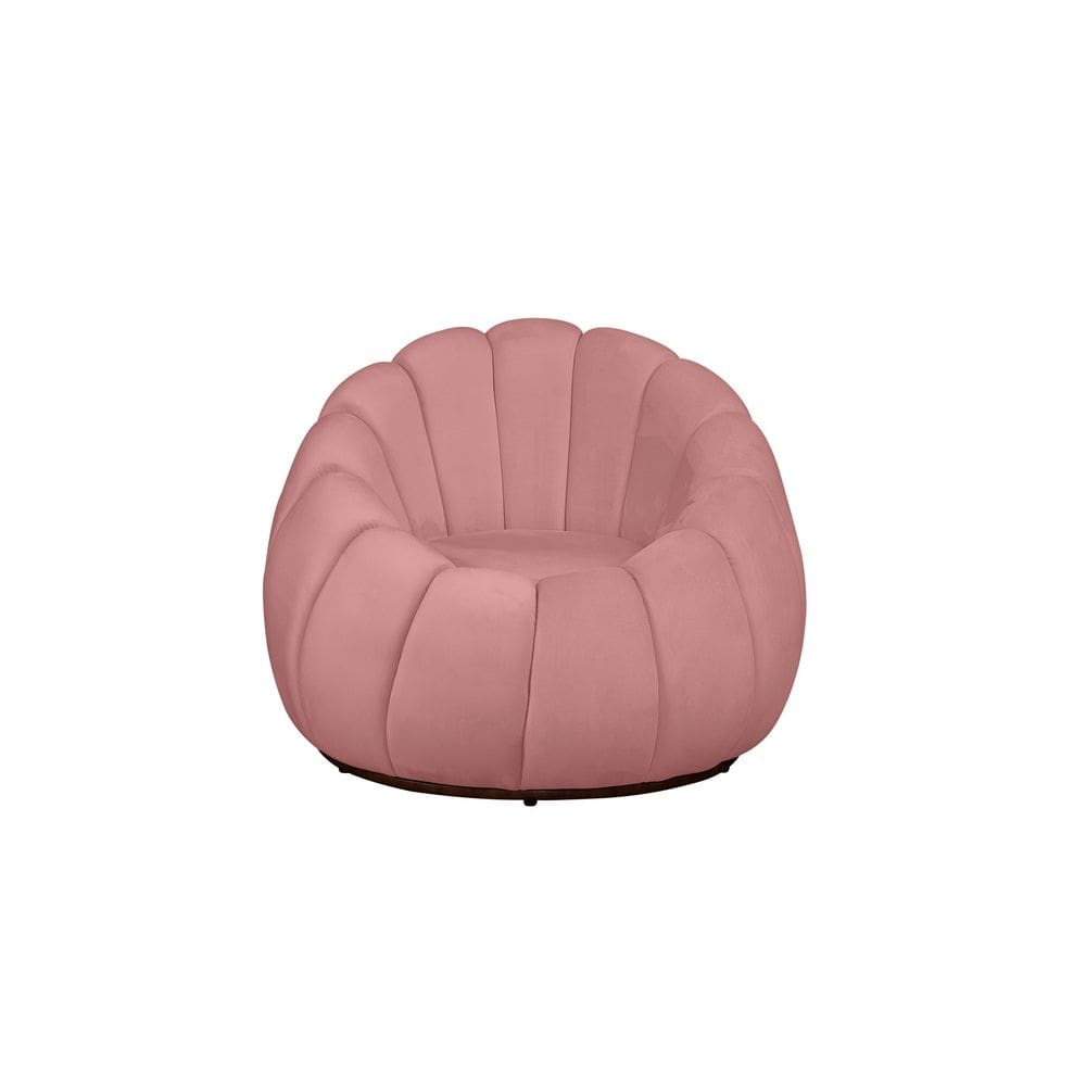 Poltrona Decorativa Concha Veludo Rosa - Montanaris Decor