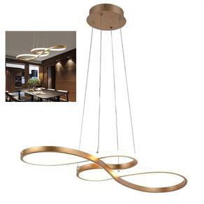 Lustre Pendente Arco Infinito LED 3 em 1 Recepçao Restaurante Hall de Entrada Hotel Sala de Jantar Residencial Comercial
