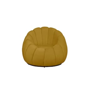 Poltrona Decorativa Concha Veludo Mostarda - Montanaris Decor