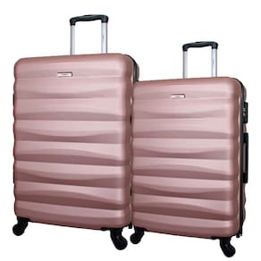 Conjunto de Malas para Viagem Abs Yins 21089 Cadeado Embutido Rodas 360º 2pcs P/m Rosê