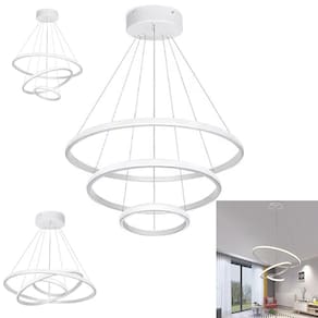 Lustre Luminaria Pendente Arcos 3 Em 1 Argolas Ajustaveis Decoraçao Sala Estar Quarto Casa Cozinha Gourmet