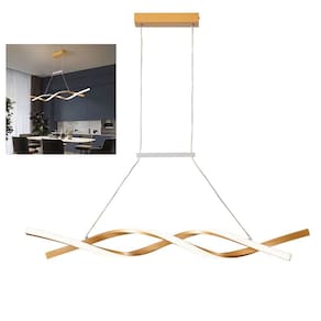 Lustre Pendente Aspiral 3 em 1 LED Ondas Decoraçao Ambiente Recepçao Hall de Entrada Sala de Jantar Moderno Iluminaçao