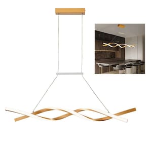Lustre Pendente LED Aspiral 3 em 1 Ondas Iluminaçao Ambiente Hall de Entrada Recepçao Sala de Jantar Comercial Residencial