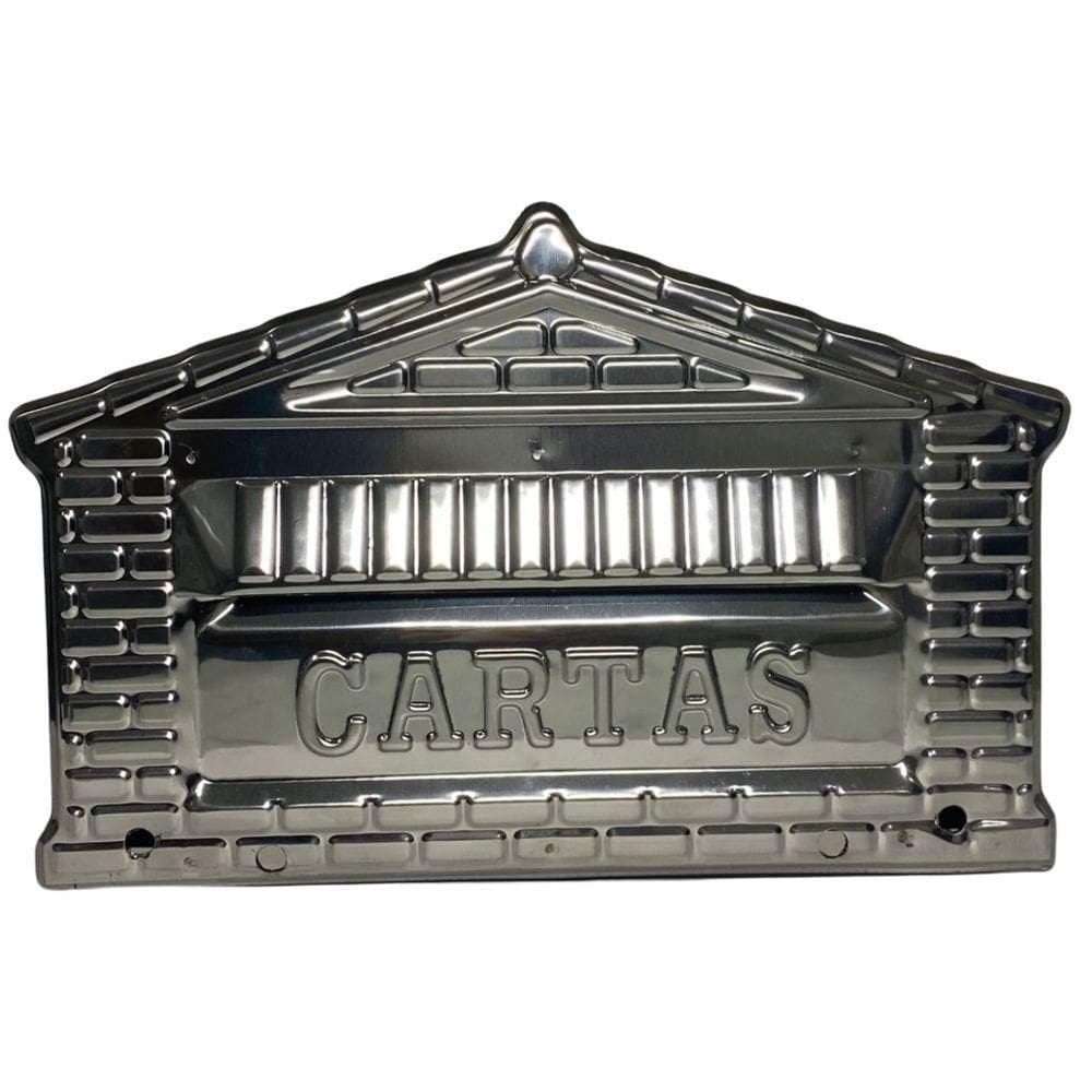 Caixa De Correios Tijolinho Toda Em Inox Grande 20x25x12cm Cromado
