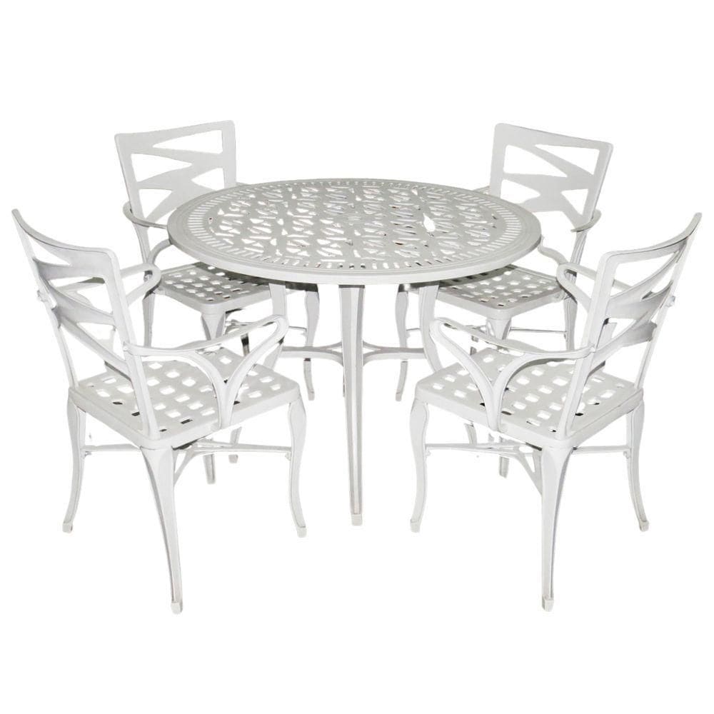 Conjunto De Mesa Com 4 Cadeiras Modelo Liz Branco