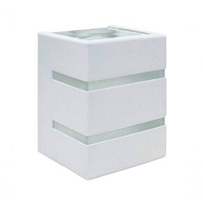 Arandela Quadro 2 Aletas 2 Fachos 1xg9 Branco Fosco - Blumenau