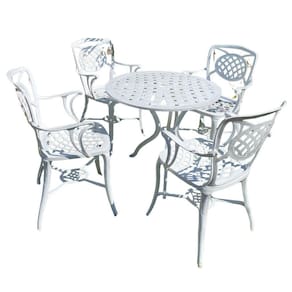 Conjunto De Jardim Com Mesa E 4 Cadeiras Modelo Havana Branco