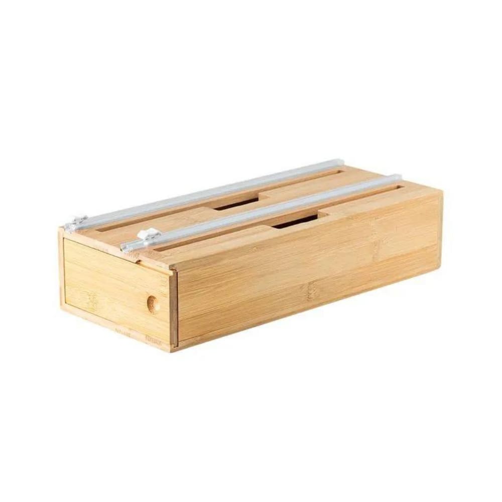 Organizador De Rolos Para Gaveta/Parede Em Bambu Keep 33,5x15cm Ou