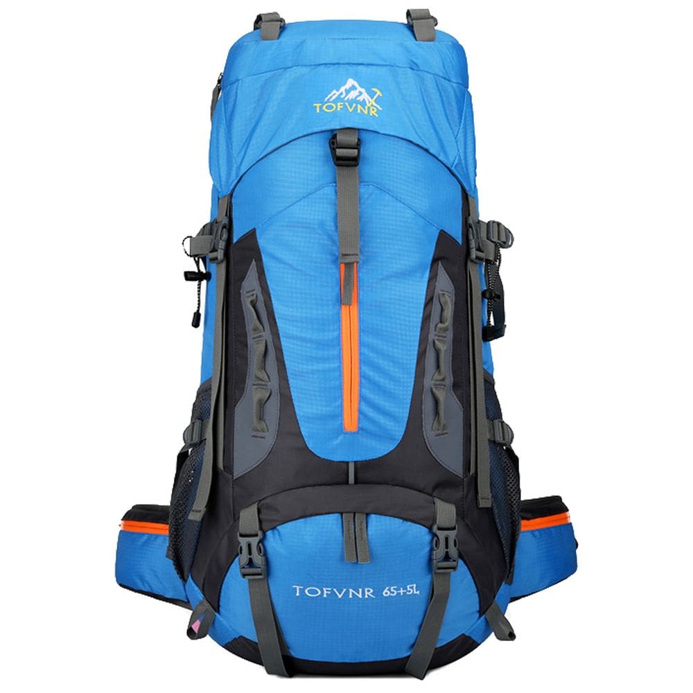 Mochila Trilha Alpinista Mala Viagem Camping Azul Claro Impermeavel WCT FITNESS