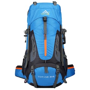 Mochila Trilha Alpinista Mala Viagem Camping Azul Claro Impermeavel WCT FITNESS