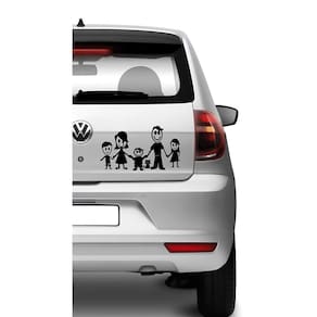 Adesivo Para Carro Família Feliz + 2 Filhos E 1 Filha