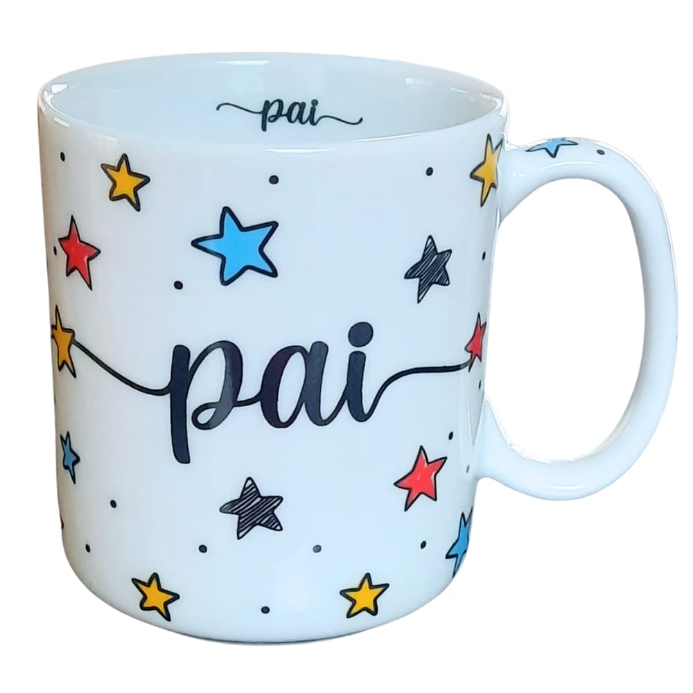 Caneca 300ml Pai - Porcelana - Decoração Estrela