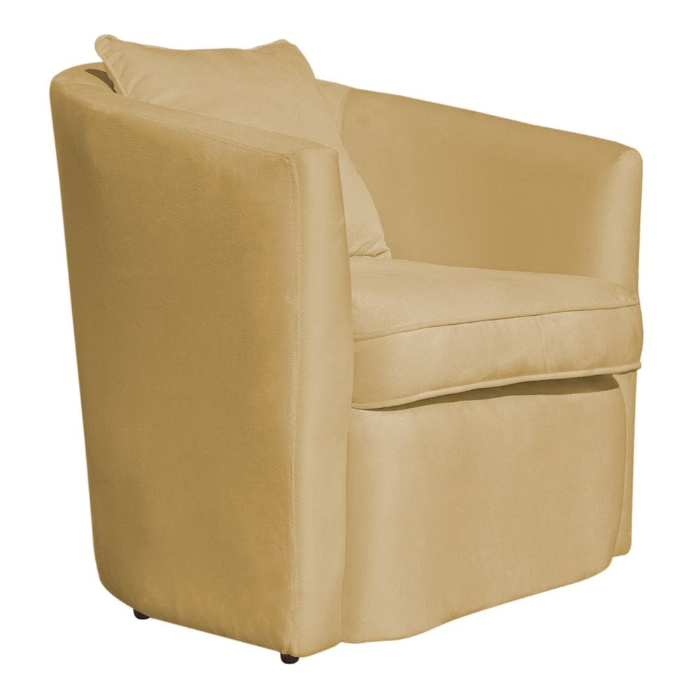 Poltrona Decorativa Alana Veludo Mostarda - Montanaris Decor