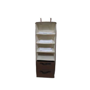 Organizador Cabideiro Vertical Com Divisórias Closet Guarda-Roupas 2 Gavetas