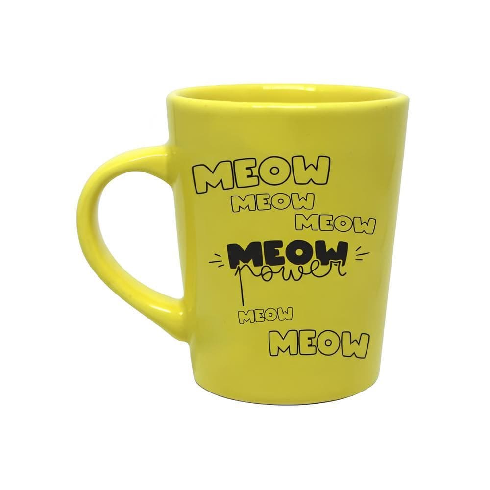 Caneca de Porcelana 270ml Meow Cat Amarela