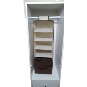 Organizador Cabideiro Vertical Com Divisórias Closet Guarda-Roupas 3 Gavetas