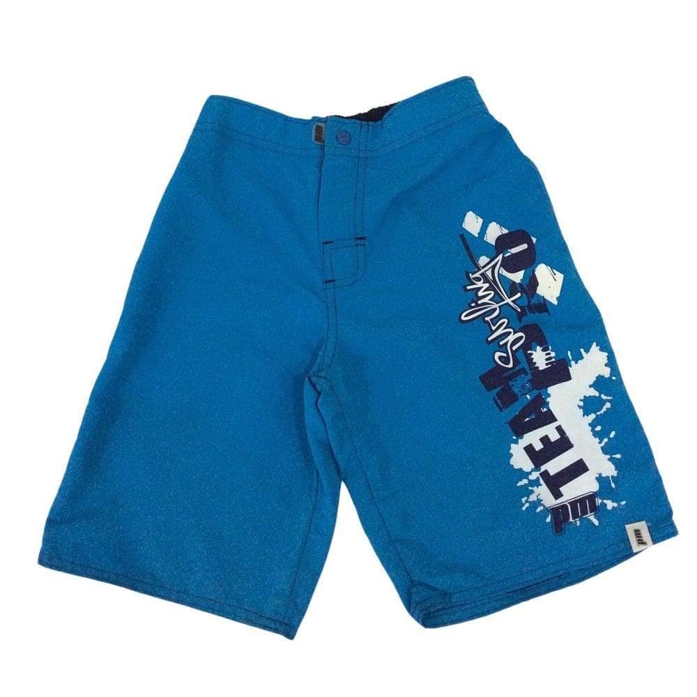 Bermuda Tactel infantil masc Pega Mania Azul