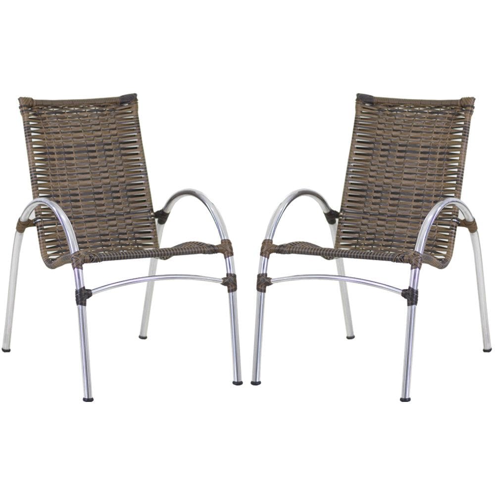 2 Cadeiras Giovana em Alumínio Para Cozinha, Área, Jardim Trama