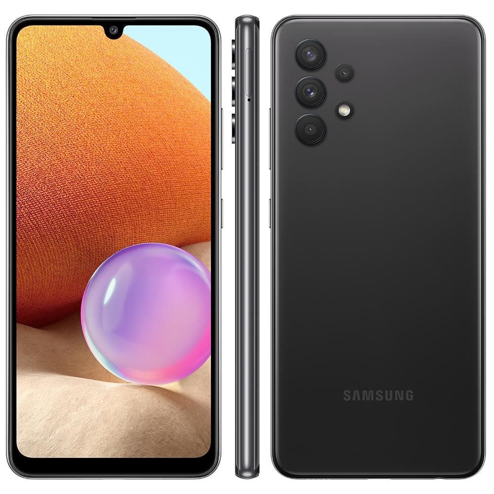 REEMBALADO: Samsung Galaxy A32 Preto 128GB 4GB RAM Tela Infinita de 6.4