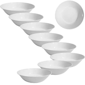 Kit 12 Bowls Tigelas Pote Melamina Redonda 18Cm Branca