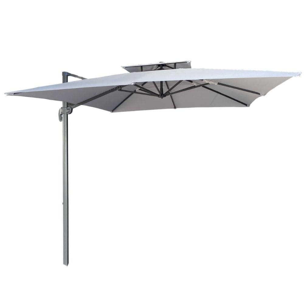 Ombrelone Lateral Trancoso Tulum Fratini 300 cm (largura) sem Base em Alumínio Cinza Capa Poliéster