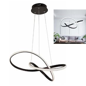 Lustre Luminária 3 em 1 Orgon Infinito Pendente Iluminação Arco Led Perfil Luxo Sala de Jantar Moderno Quarto Ambiente Residencial Comercial Recepção