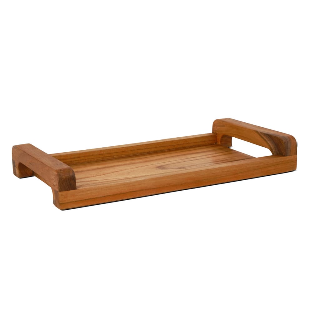 Bandeja Retangular Em Madeira Teca 48x25cm Mart