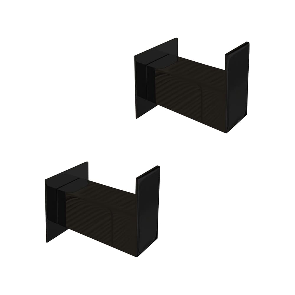 Kit Cabide Para Toalha Gancho Aço Inox Preto Fosco 2 Unidades Linha Quadrada