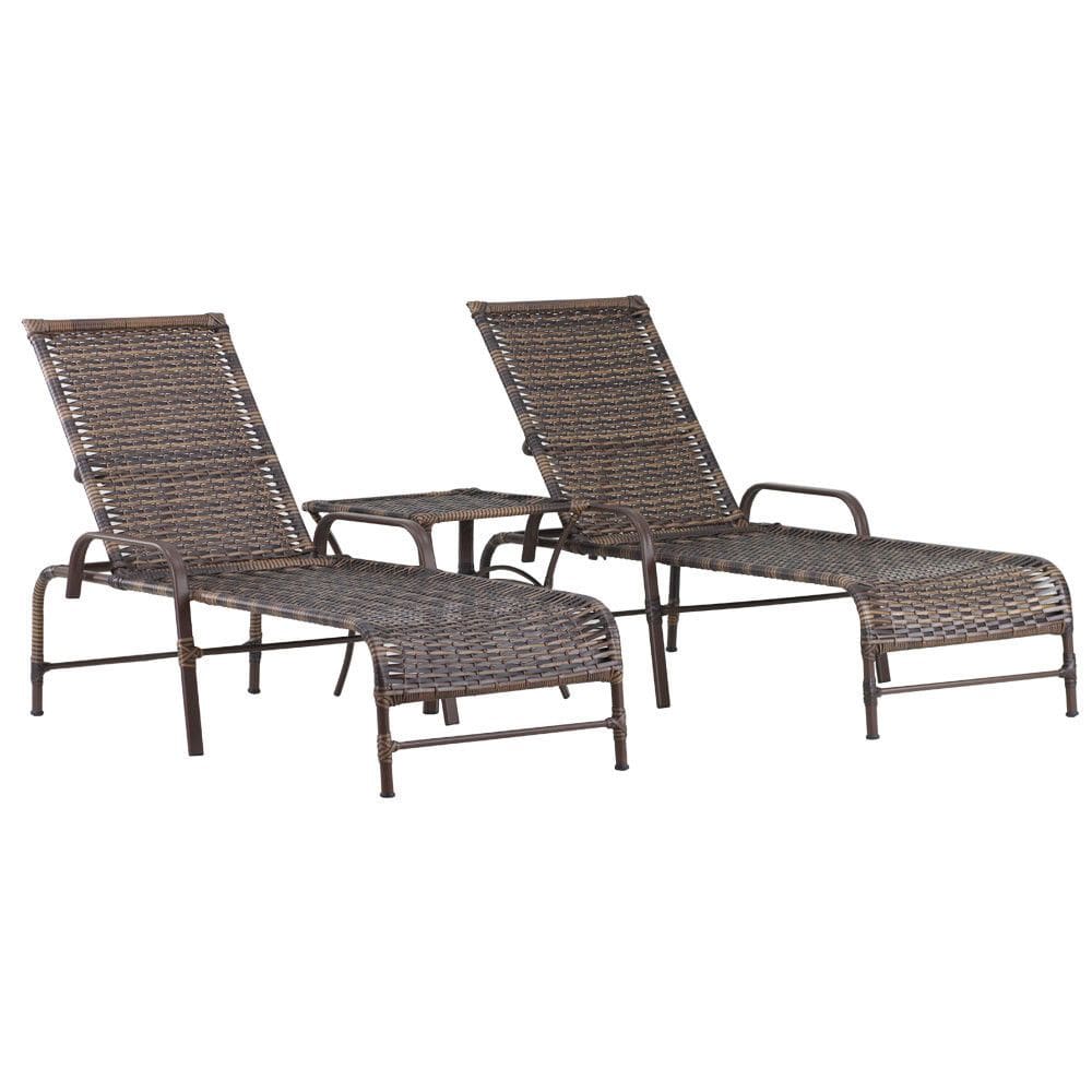 Kit 2 Espreguiçadeiras Catar e Mesa com Pintura Eletrostática Piscina Jardim Alumínio Trama