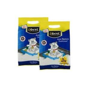 Combo 2 Areia Sanitária Gatos Dbest Tradicional Dolomita 2kg