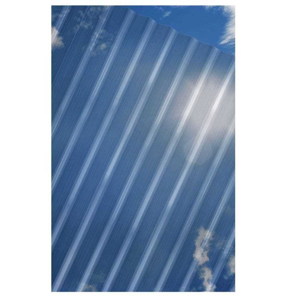 Kit com 20 Telhas de Policarbonato 244x50cm Onda Baixa Cristal Ajover Transparente