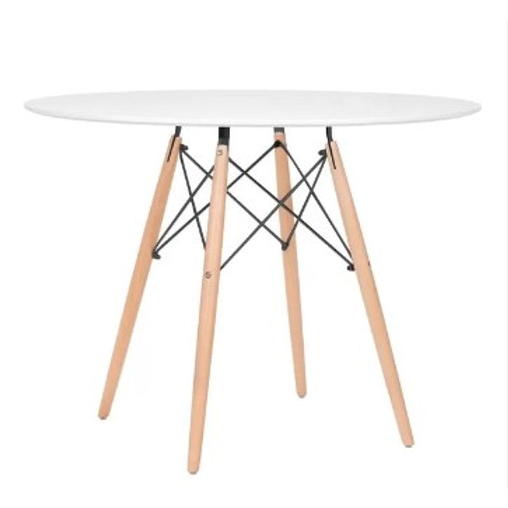 Mesa de Jantar Redonda Eames Eiffel 100cm branca