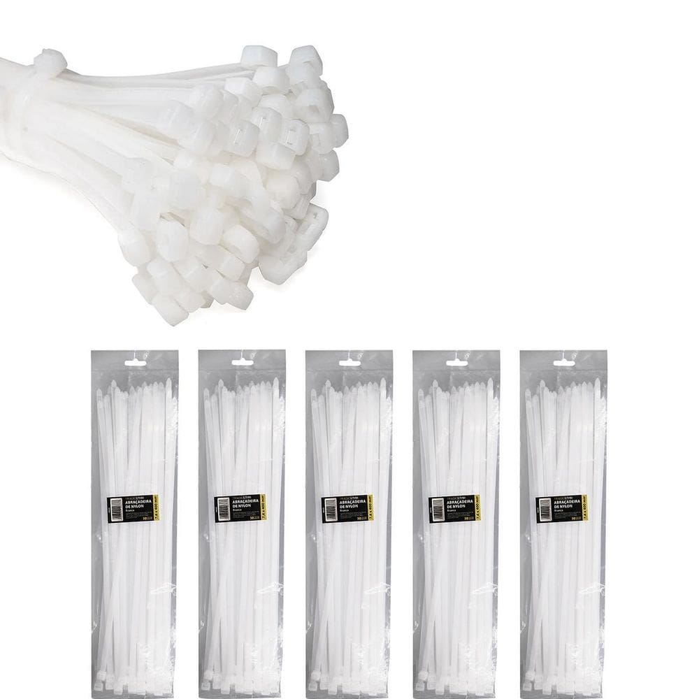 Abraçadeira Nylon Enforca Gato 7,6X400Mm Branco Com 500 Un