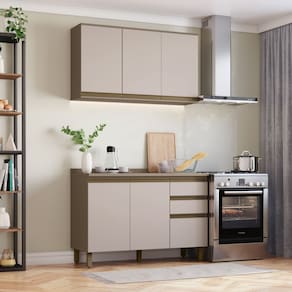 Cozinha Compacta 2 Peças 100% Mdf com Tampo Connect Duna/Cristal II