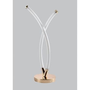 Abajur Moderno De Mesa Minimalista Led 32W Dourado Trophy
