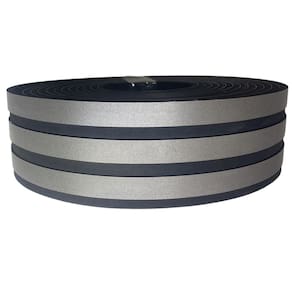 Eva Rodape Ripado Laminado De Acabamento Cinza E Preto - 10M