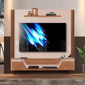 Painel De TV Ripado 60 Polegadas Off White Noce Afrodite 1.8 Shop JM