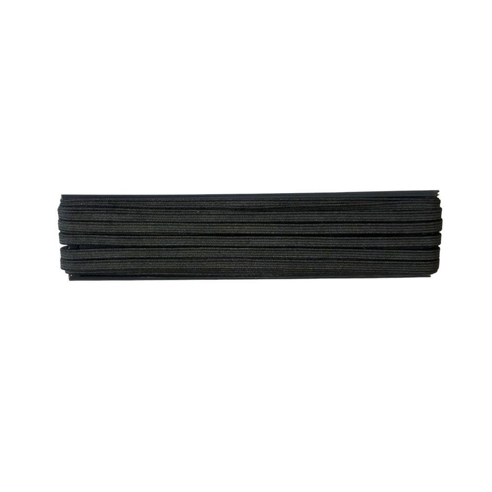 Kit 5 Elástico Chato Preto 7Mm Nº 12 De 10 Metros Costura