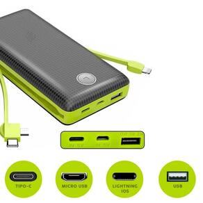 Power Bank 20000Mah Rápido E Versátil Carregador