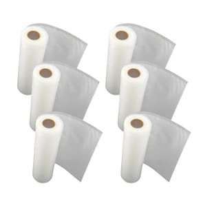 Kit 6 Rolo Saco 15cmX5m Embalagem Ranhuras Seladora A Vácuo