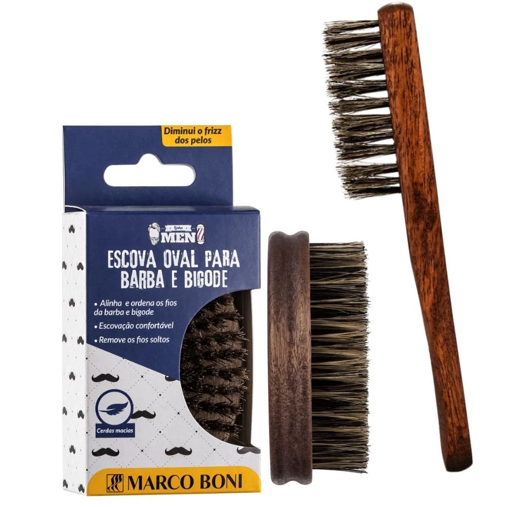 2UN Escova De Madeira Linha Mem Para Barba Bigode Marco Boni
