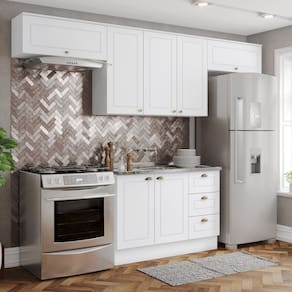Cozinha Completa 4 Peças 100% Mdf Internacional Branco