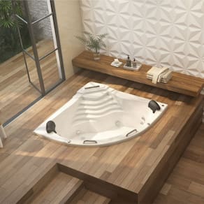 Banheira de Hidromassagem Acapulco Gran Luxo 150x211x51cm - P1 - com Aquecedor Branco